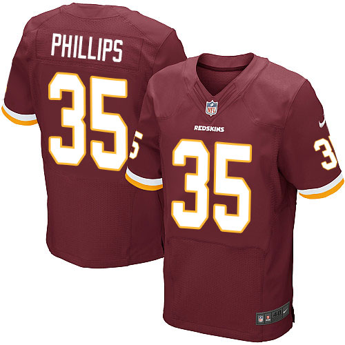 Men's Elite Dashaun Phillips Nike Jersey Burgundy Red Home - #35 NFL Washington Redskins